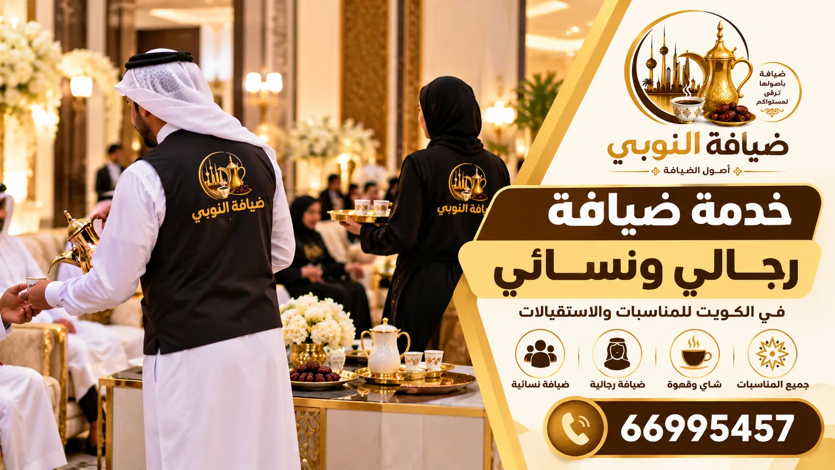 خدمة ضيافة رجالي ونسائي في الكويت للمناسبات والاستقبالات – ضيافة النوبي